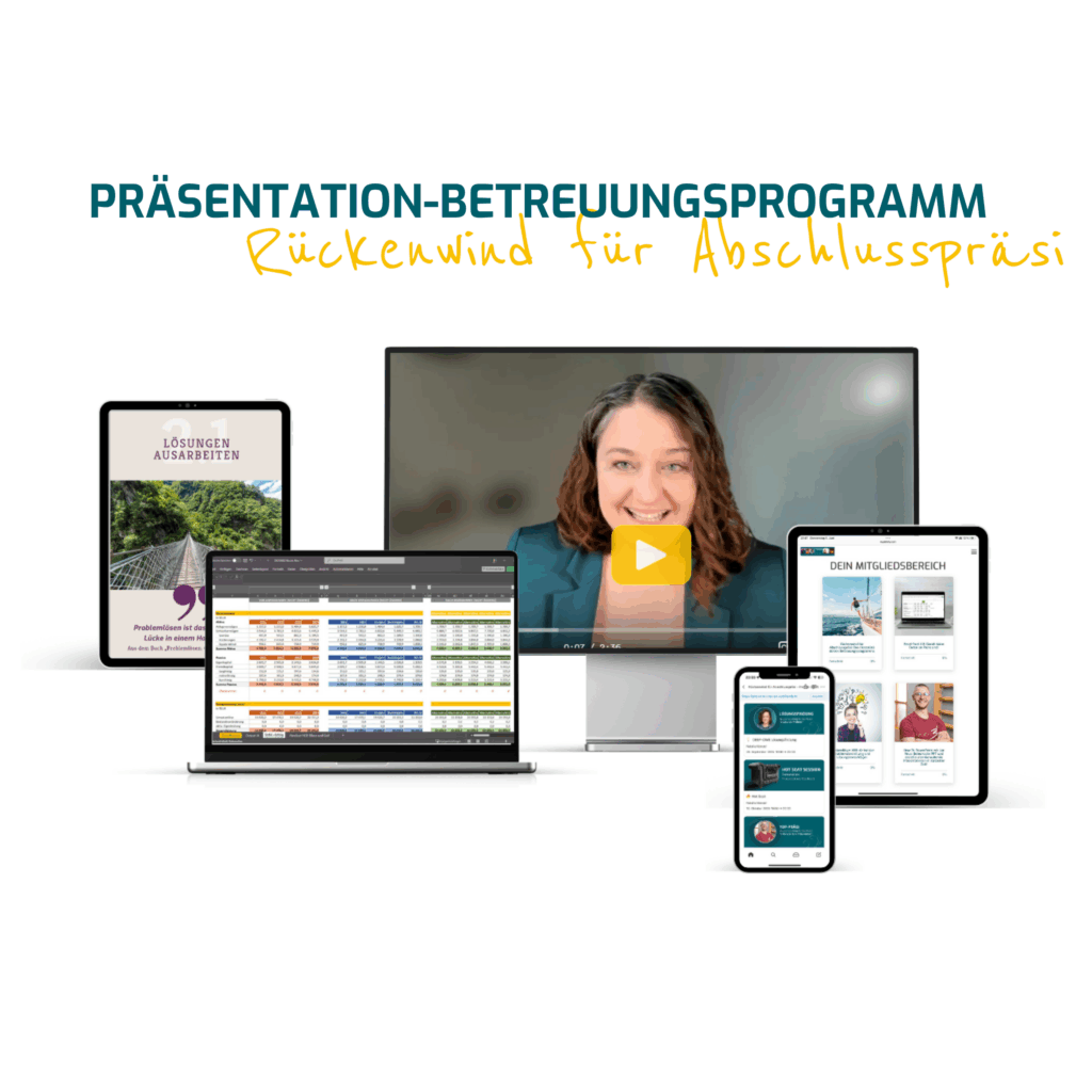 Betreuungsprogramm Rückenwind für Abschlusspräsentation – mehrmonatige Begleitung zur mündlichen Prüfung für Bilanzbuchhalter IHK, mit persönlichem Support und Zeitvorsprung.