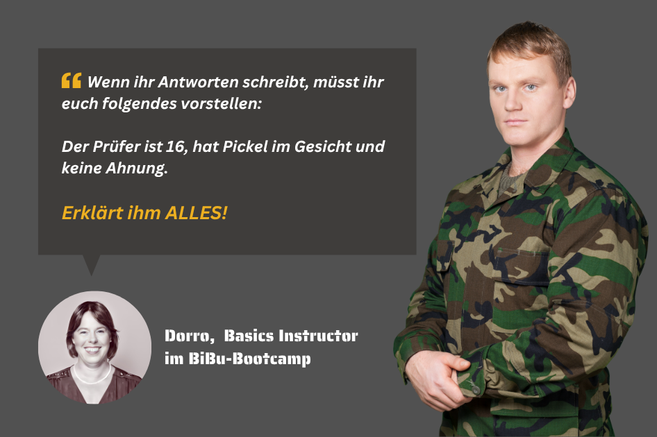 Zitat von Dorro aus dem BiBu-Bootcamp: Tipp zur schriftlichen Bilanzbuchhalter-Prüfung und zum erfolgreichen Prüfungstraining. Perfekt für die Vorbereitung auf die Prüfungssimulation und das Bilanzbuchhalter IHK Examen.